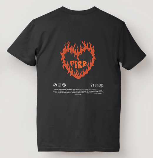Fire heart t-shirt